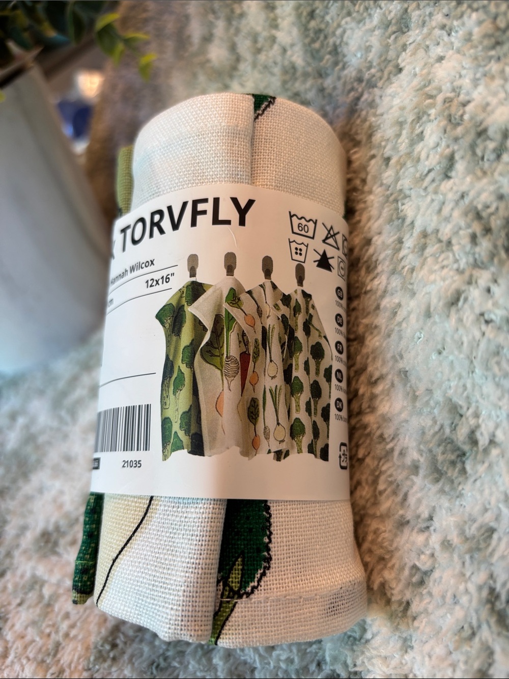 TORVFLY Ikea Veggie Garden Kitchen Towels Set of 4 NWT 12x16” Cotton